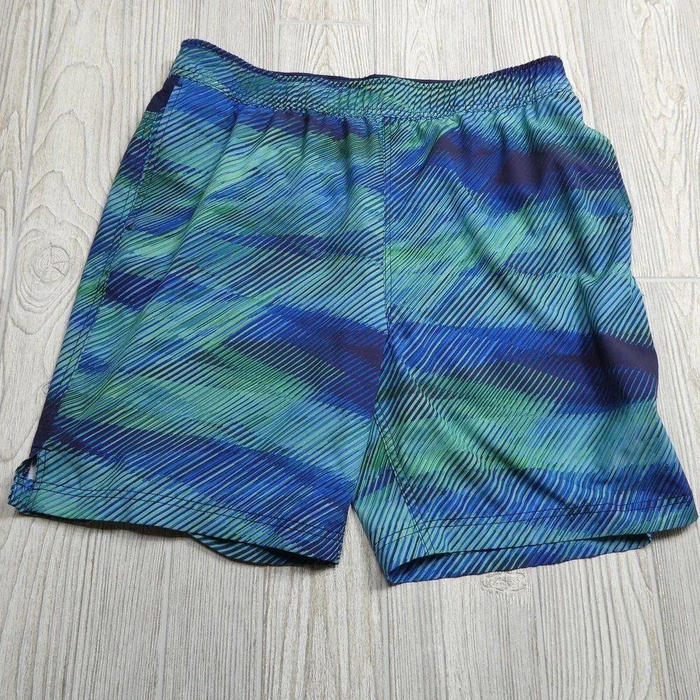 Speedo Swim Trunks‎ Adult Large Blue Green Bathing Suit Lined Shorts
